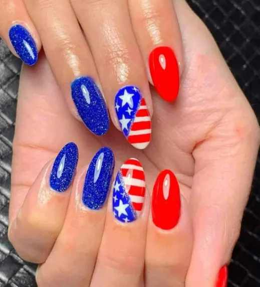 Flag Accent Nails